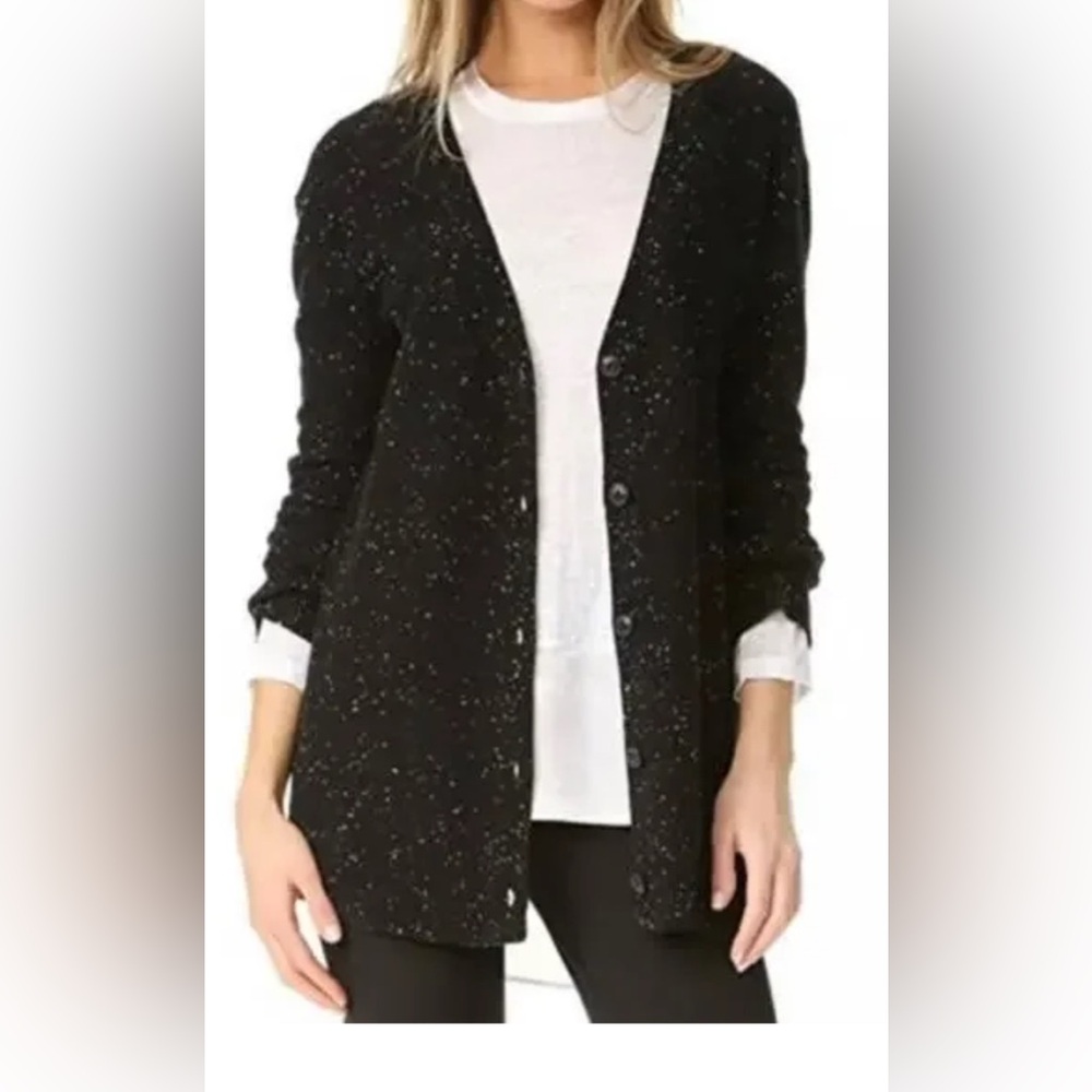 rag & bone Black Speckled Cardigan Sweater